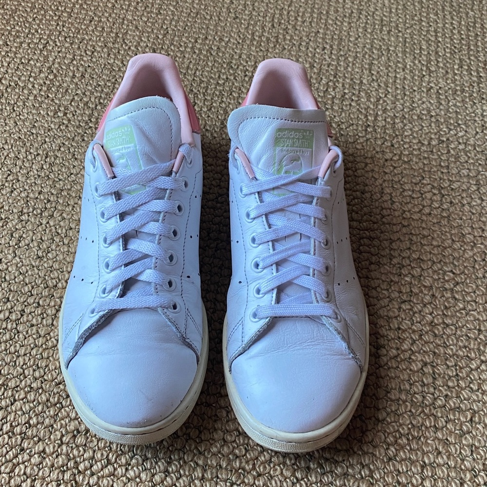 adidas Stan Smith Women's White and Light Pink Sneakers